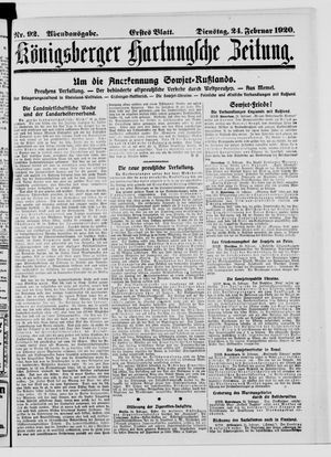 Königsberger Hartungsche Zeitung vom 24.02.1920