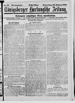 Königsberger Hartungsche Zeitung vom 26.02.1920