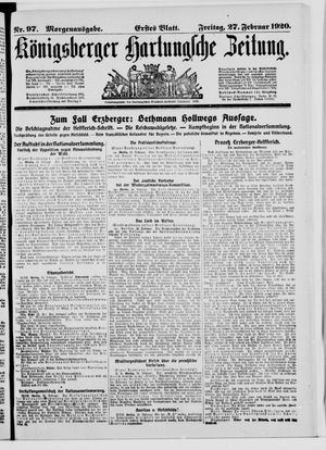 Königsberger Hartungsche Zeitung vom 27.02.1920