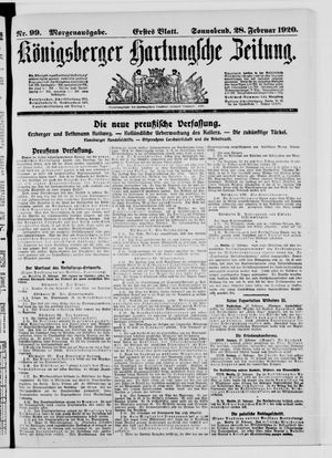 Königsberger Hartungsche Zeitung on Feb 28, 1920