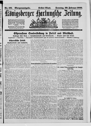 Königsberger Hartungsche Zeitung on Feb 29, 1920
