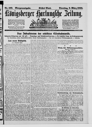 Königsberger Hartungsche Zeitung vom 02.03.1920