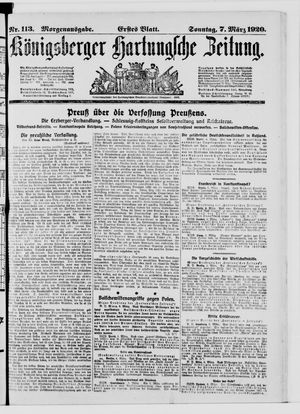 Königsberger Hartungsche Zeitung vom 07.03.1920