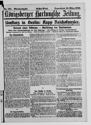 Königsberger Hartungsche Zeitung vom 13.03.1920