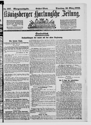 Königsberger Hartungsche Zeitung on Mar 16, 1920