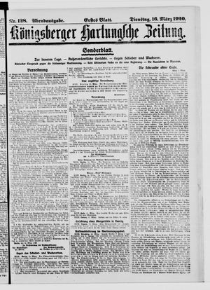 Königsberger Hartungsche Zeitung on Mar 16, 1920