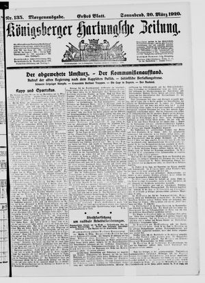Königsberger Hartungsche Zeitung vom 20.03.1920