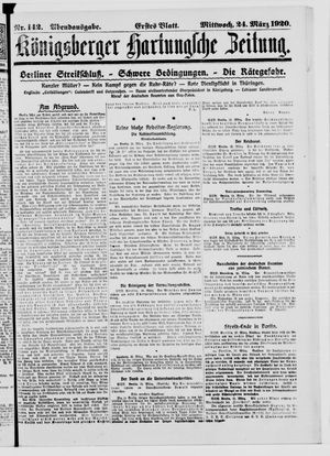 Königsberger Hartungsche Zeitung on Mar 24, 1920