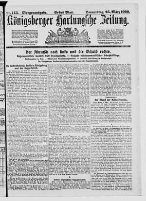 Königsberger Hartungsche Zeitung vom 25.03.1920