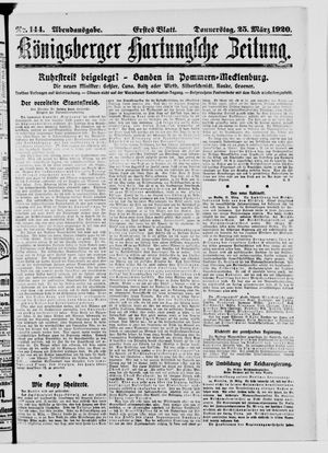 Königsberger Hartungsche Zeitung vom 25.03.1920