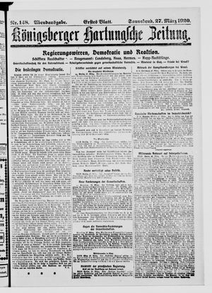 Königsberger Hartungsche Zeitung vom 27.03.1920