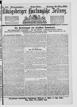 Königsberger Hartungsche Zeitung vom 28.03.1920