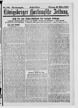 Königsberger Hartungsche Zeitung on Mar 29, 1920