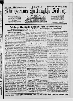 Königsberger Hartungsche Zeitung vom 31.03.1920