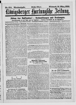 Königsberger Hartungsche Zeitung on Mar 31, 1920