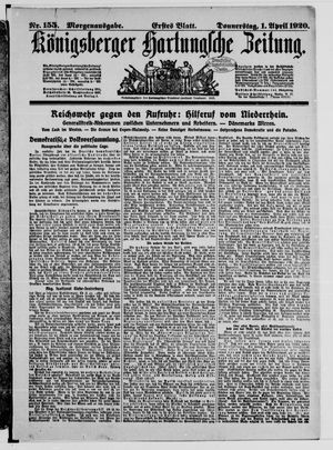 Königsberger Hartungsche Zeitung vom 01.04.1920