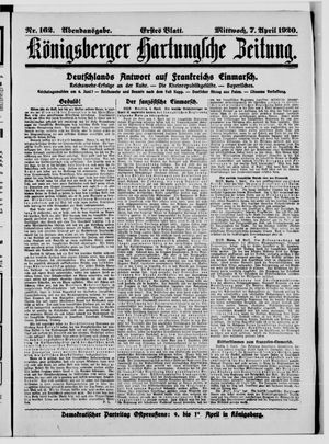 Königsberger Hartungsche Zeitung vom 07.04.1920