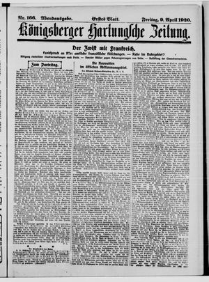 Königsberger Hartungsche Zeitung vom 09.04.1920