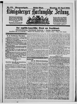 Königsberger Hartungsche Zeitung vom 13.04.1920