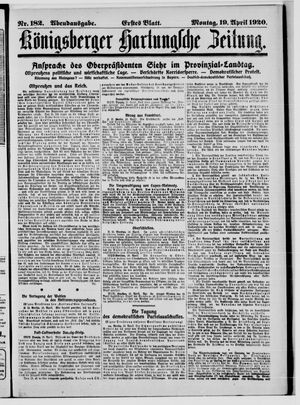 Königsberger Hartungsche Zeitung on Apr 19, 1920