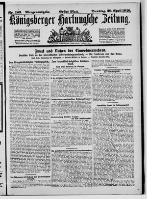 Königsberger Hartungsche Zeitung on Apr 20, 1920