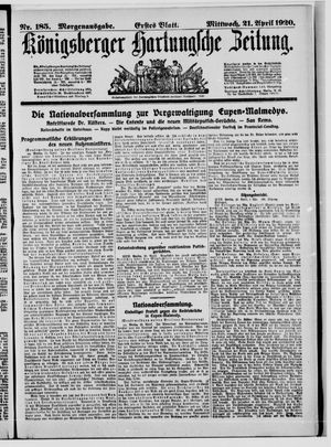 Königsberger Hartungsche Zeitung vom 21.04.1920