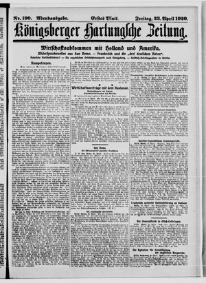 Königsberger Hartungsche Zeitung on Apr 23, 1920