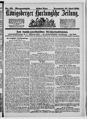 Königsberger Hartungsche Zeitung on Apr 24, 1920