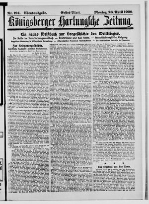 Königsberger Hartungsche Zeitung vom 26.04.1920
