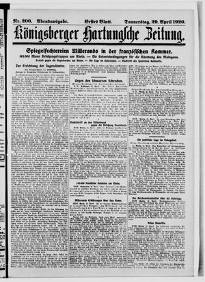 Königsberger Hartungsche Zeitung vom 29.04.1920