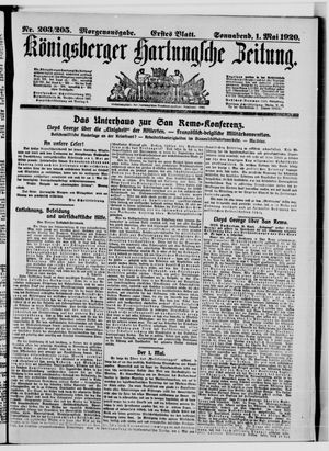 Königsberger Hartungsche Zeitung vom 01.05.1920
