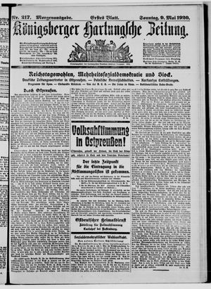 Königsberger Hartungsche Zeitung vom 09.05.1920