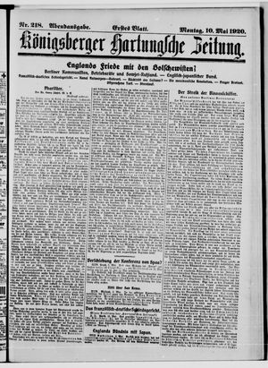 Königsberger Hartungsche Zeitung vom 10.05.1920