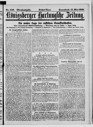 Königsberger Hartungsche Zeitung vom 15.05.1920