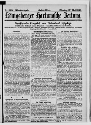 Königsberger Hartungsche Zeitung on May 17, 1920