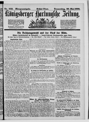 Königsberger Hartungsche Zeitung on May 20, 1920
