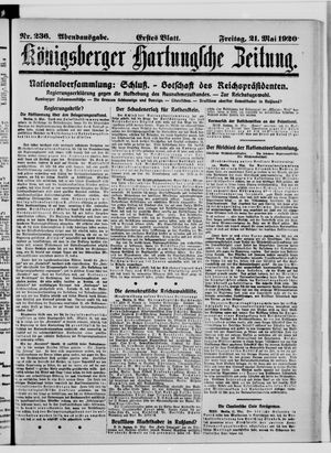 Königsberger Hartungsche Zeitung vom 21.05.1920