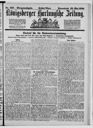 Königsberger Hartungsche Zeitung vom 22.05.1920