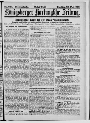 Königsberger Hartungsche Zeitung on May 25, 1920