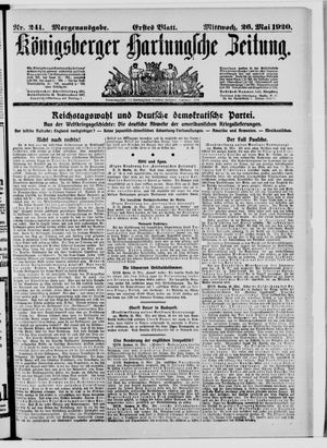 Königsberger Hartungsche Zeitung vom 26.05.1920