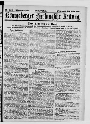 Königsberger Hartungsche Zeitung vom 26.05.1920