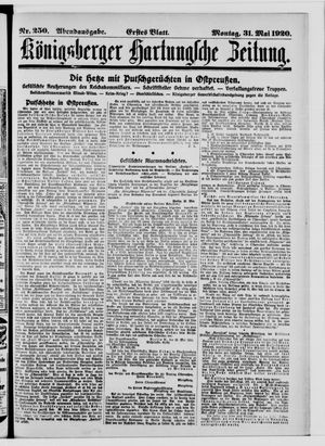Königsberger Hartungsche Zeitung vom 31.05.1920