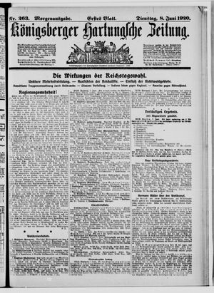Königsberger Hartungsche Zeitung on Jun 8, 1920