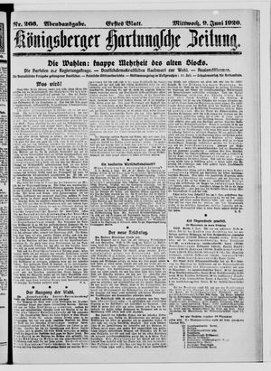 Königsberger Hartungsche Zeitung vom 09.06.1920