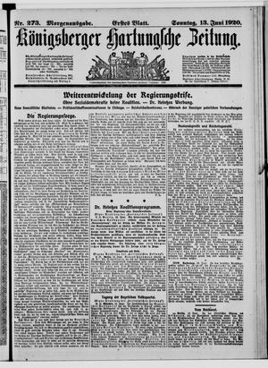 Königsberger Hartungsche Zeitung vom 13.06.1920
