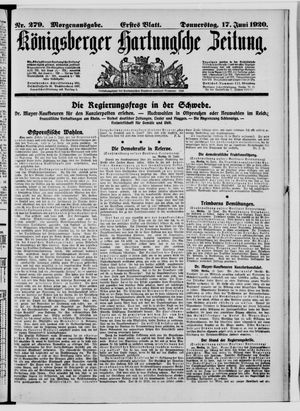 Königsberger Hartungsche Zeitung vom 17.06.1920