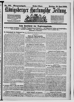 Königsberger Hartungsche Zeitung vom 18.06.1920