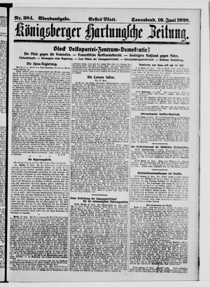 Königsberger Hartungsche Zeitung vom 19.06.1920