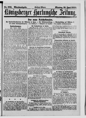 Königsberger Hartungsche Zeitung on Jun 21, 1920