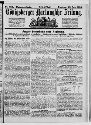 Königsberger Hartungsche Zeitung vom 22.06.1920